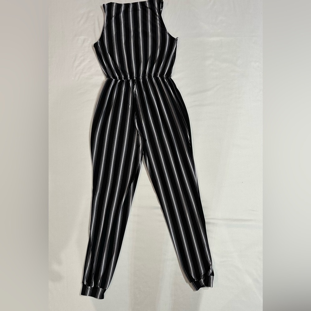 Streetwear Society Monochrome Striped Jumpsuit - Picture 2 of 4